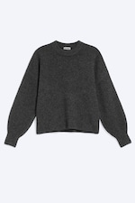 Mörk Gråmelerad - Avslappnad jumper i ullblandning - 3