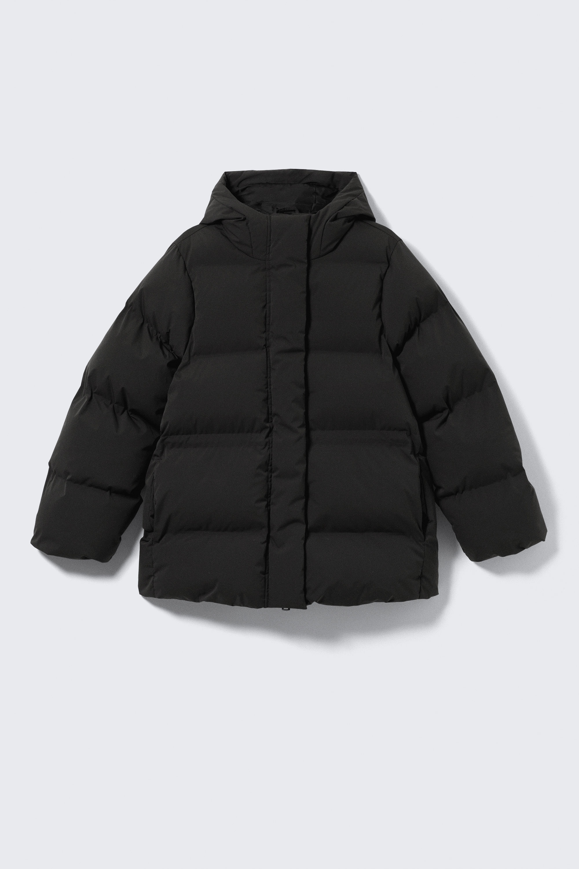 Black - Waisted Puffer Jacket - 0