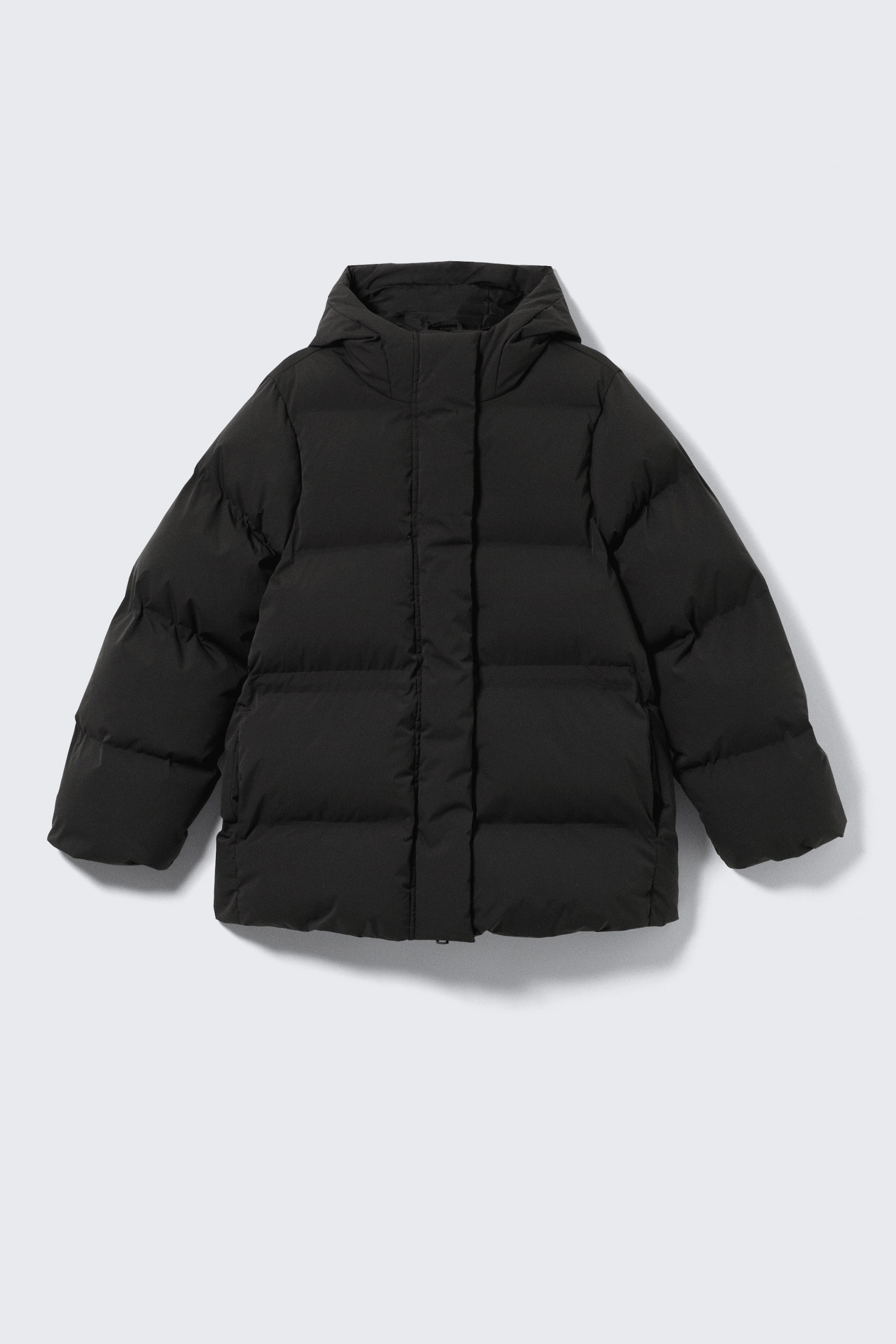Black - Waisted Puffer Jacket - 4