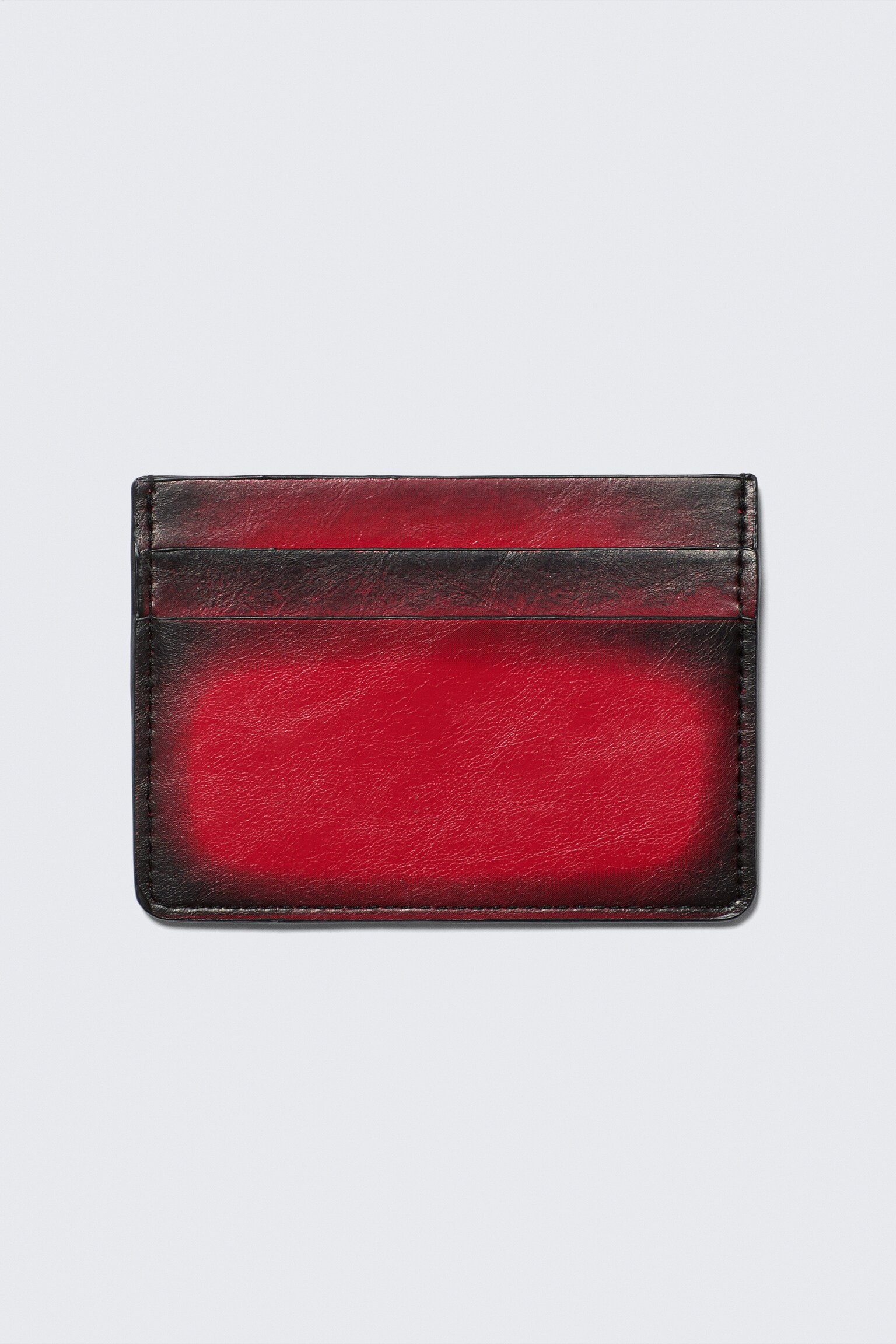 Porta-cartões em pele sintética - Vermelho/Cracked Black/Preto