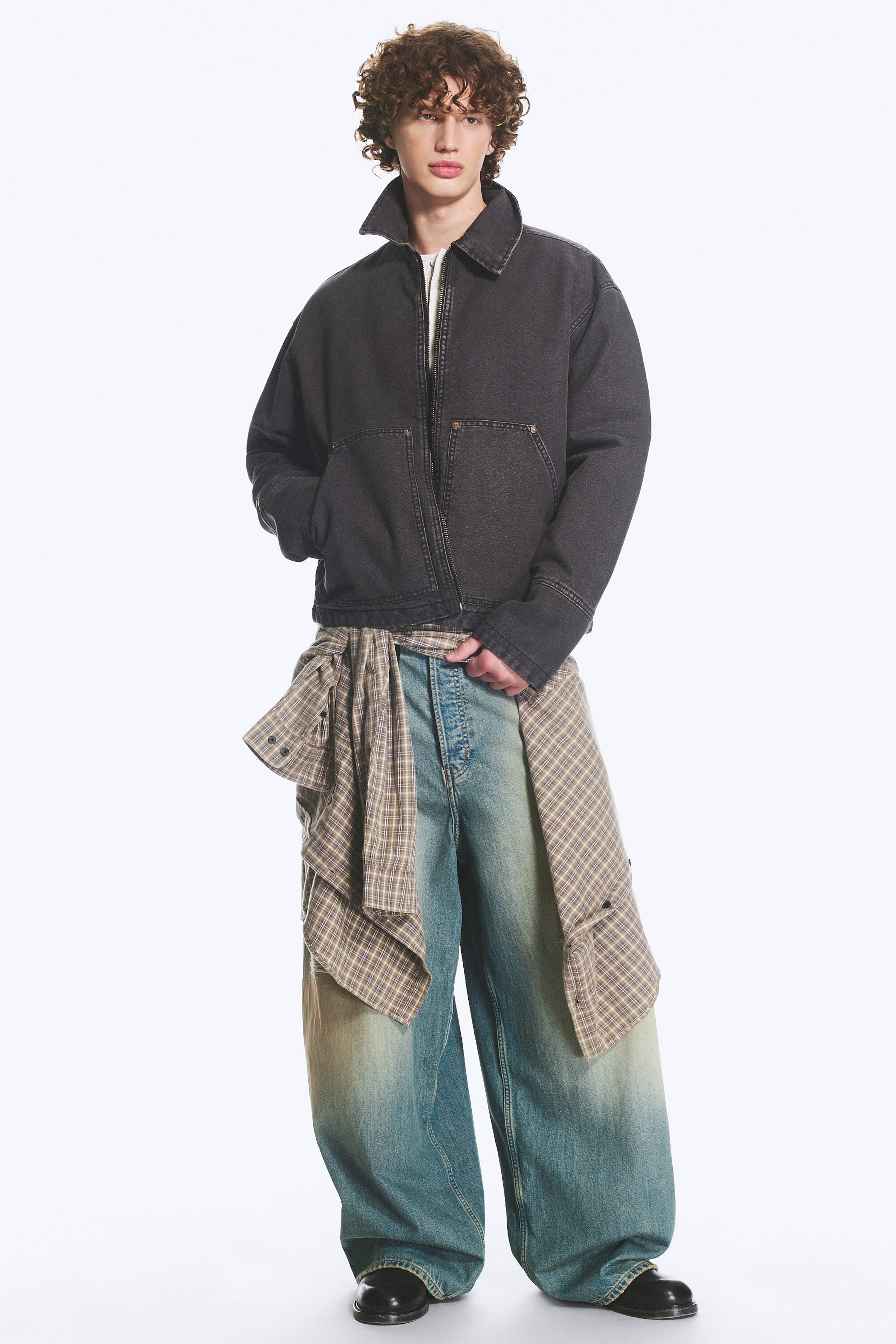 Noir délavé - Relaxed Washed Utility Jacket - 2
