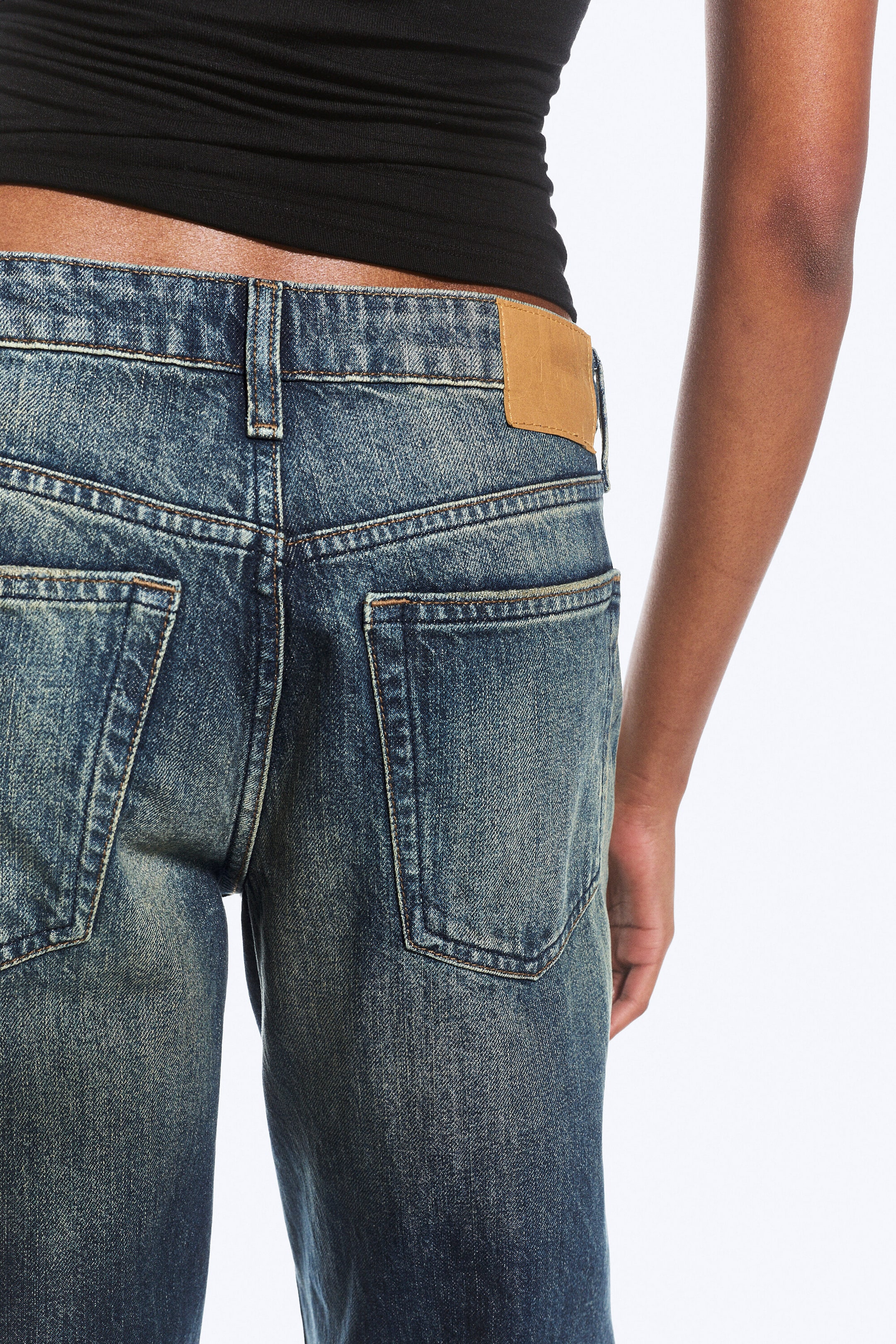 Baltic Blue - Dark Blue - Ample Low Rise Loose Wide Jeans - 8