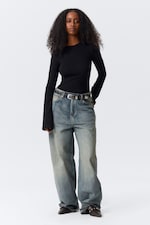 Schwarz - Longsleeve aus Baumwolle - 1