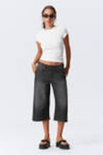 Ash Black - Ample Low Loose Denim Shorts - 0