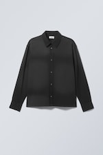 Verwaschenes Schwarz - Washed Shirt im kastigen Oversized-Look - 0
