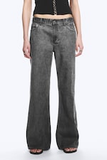 Mörkgrå - Lediga Lågmidjade Bootcut-byxor - 1