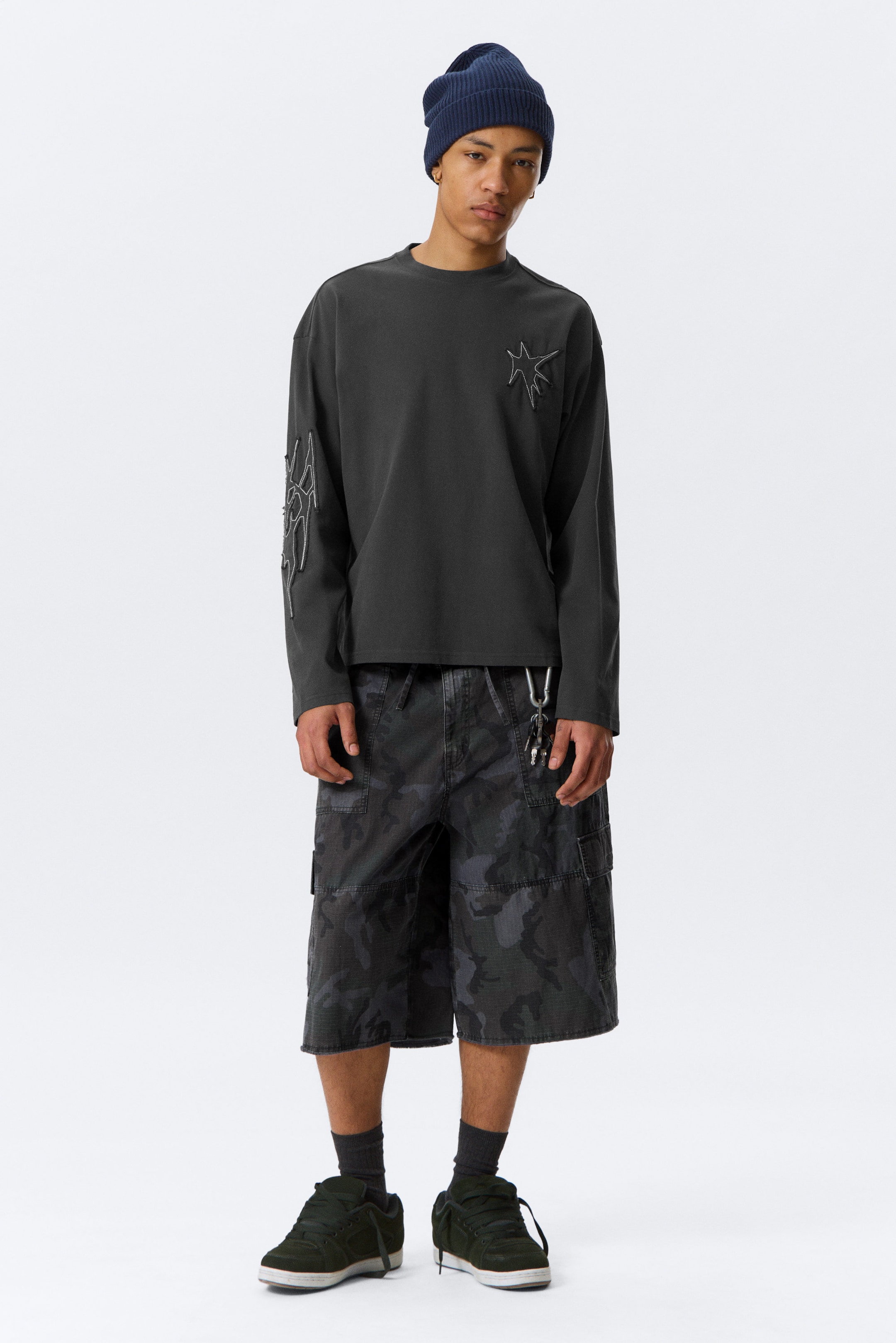 Dark Grey - Tristar - Great Boxy Graphic Long Sleeve T-shirt - 2