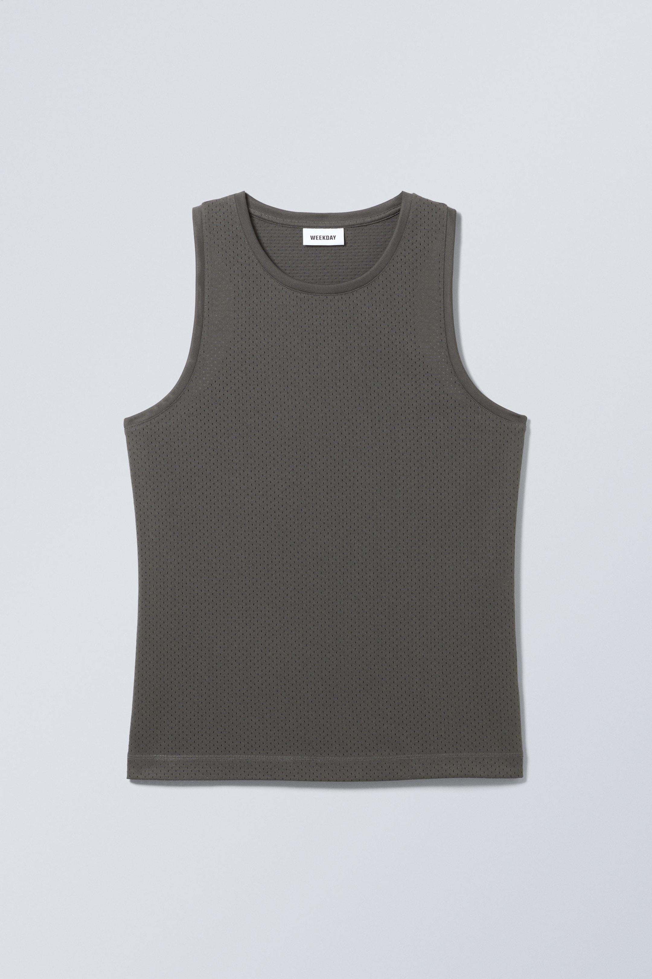 Dunkelgrau - Sportliches Tanktop aus Mesh - 1