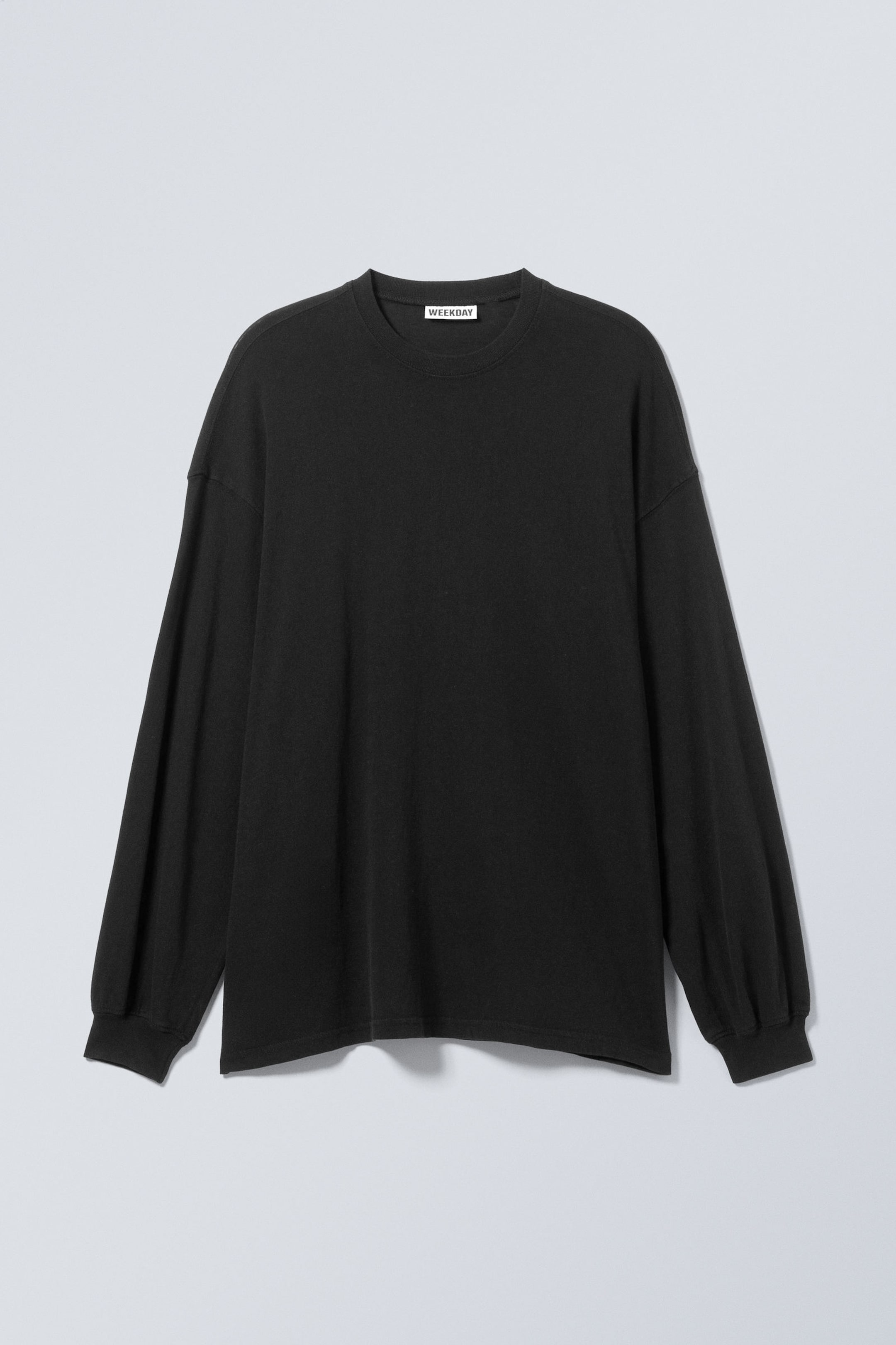 Black - Oversized Long-Sleeved T-shirt - 1