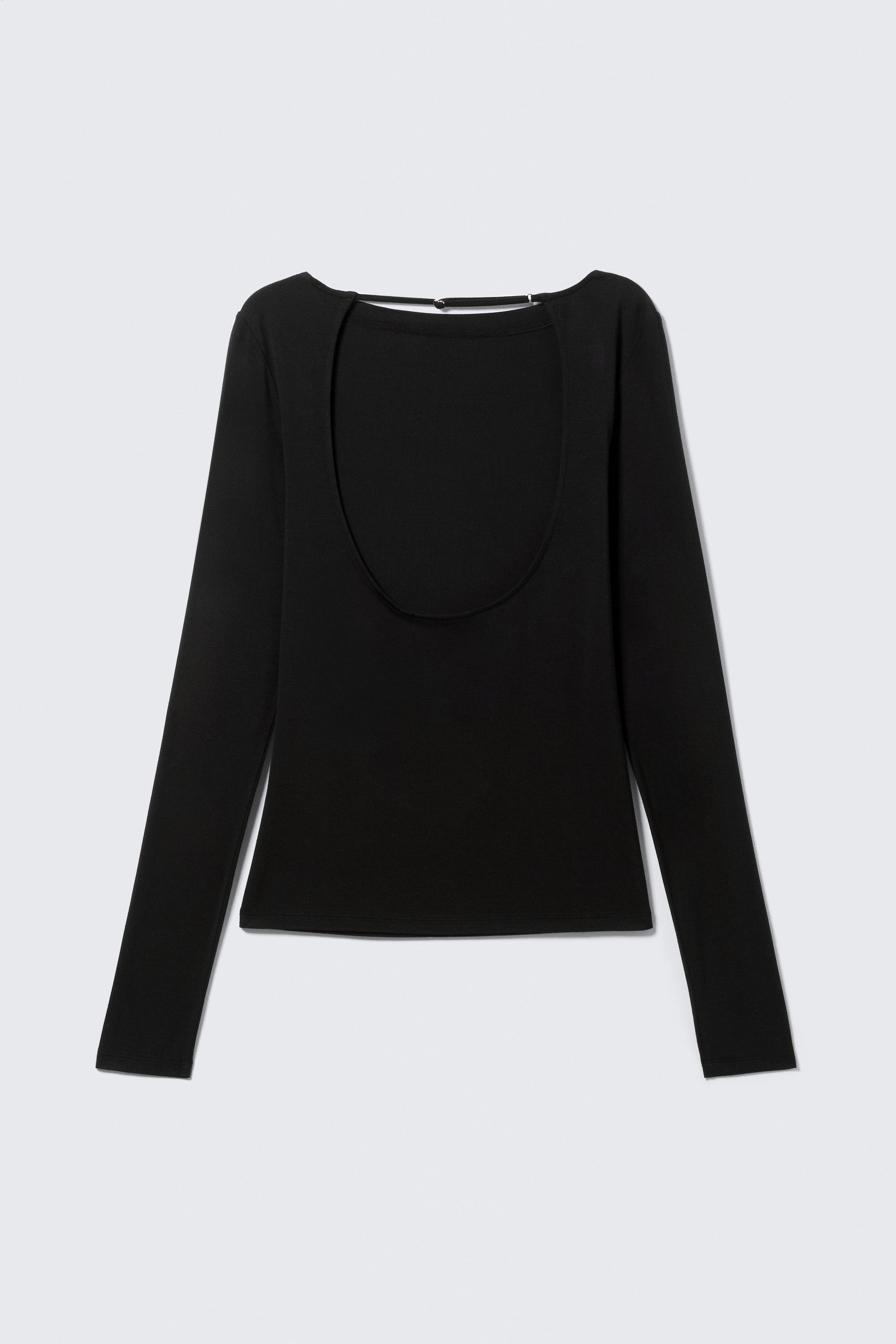 asymmetric long-sleeved cross back top - Black | Weekday EU