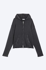 Washed Black - Knitted Zip-through hoodie - 4