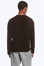 Dunkelbraun - Boxy Longsleeve mit lockerer Passform - 2
