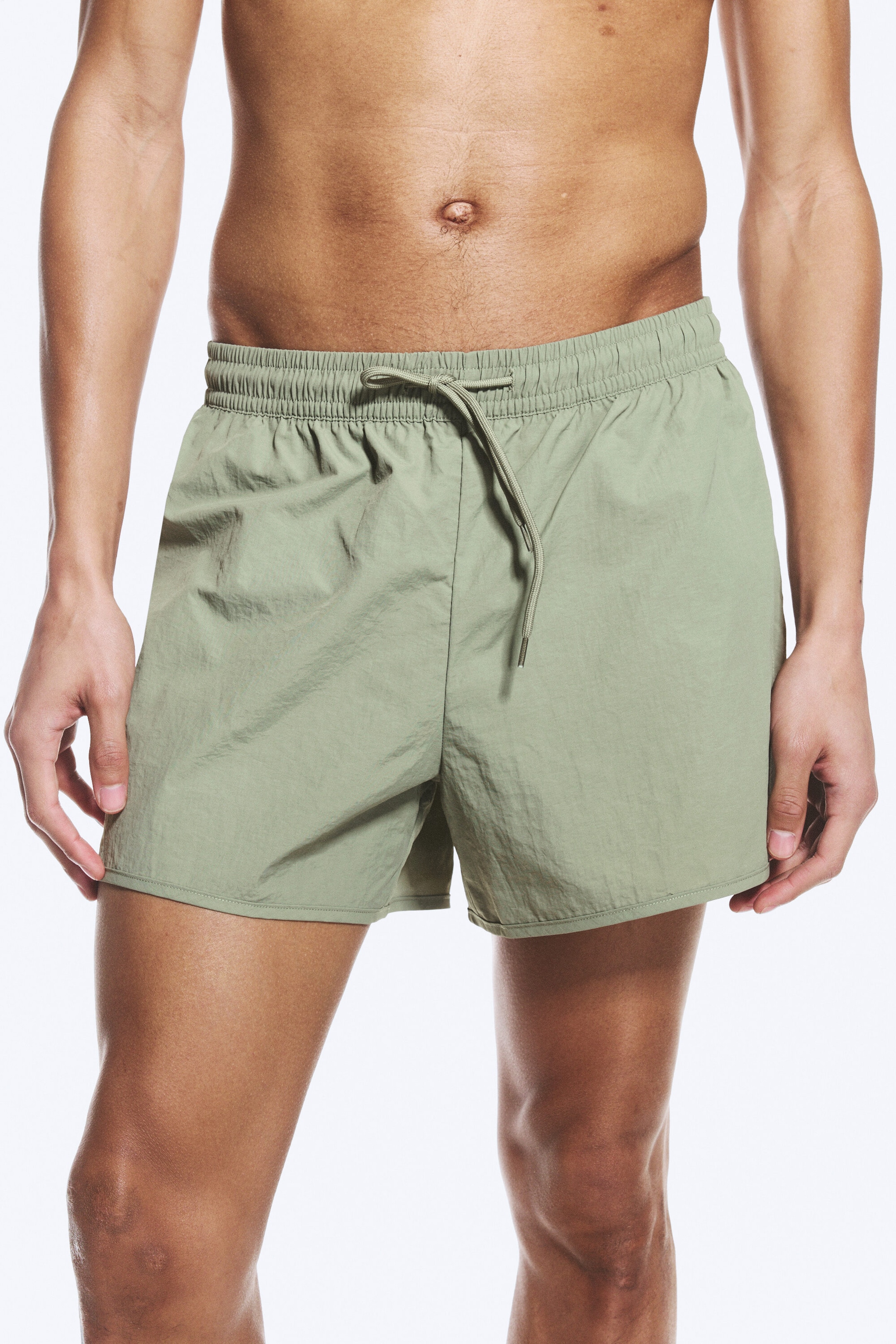 Licht vaal kakigroen - Tan structuur zwembroek - 2