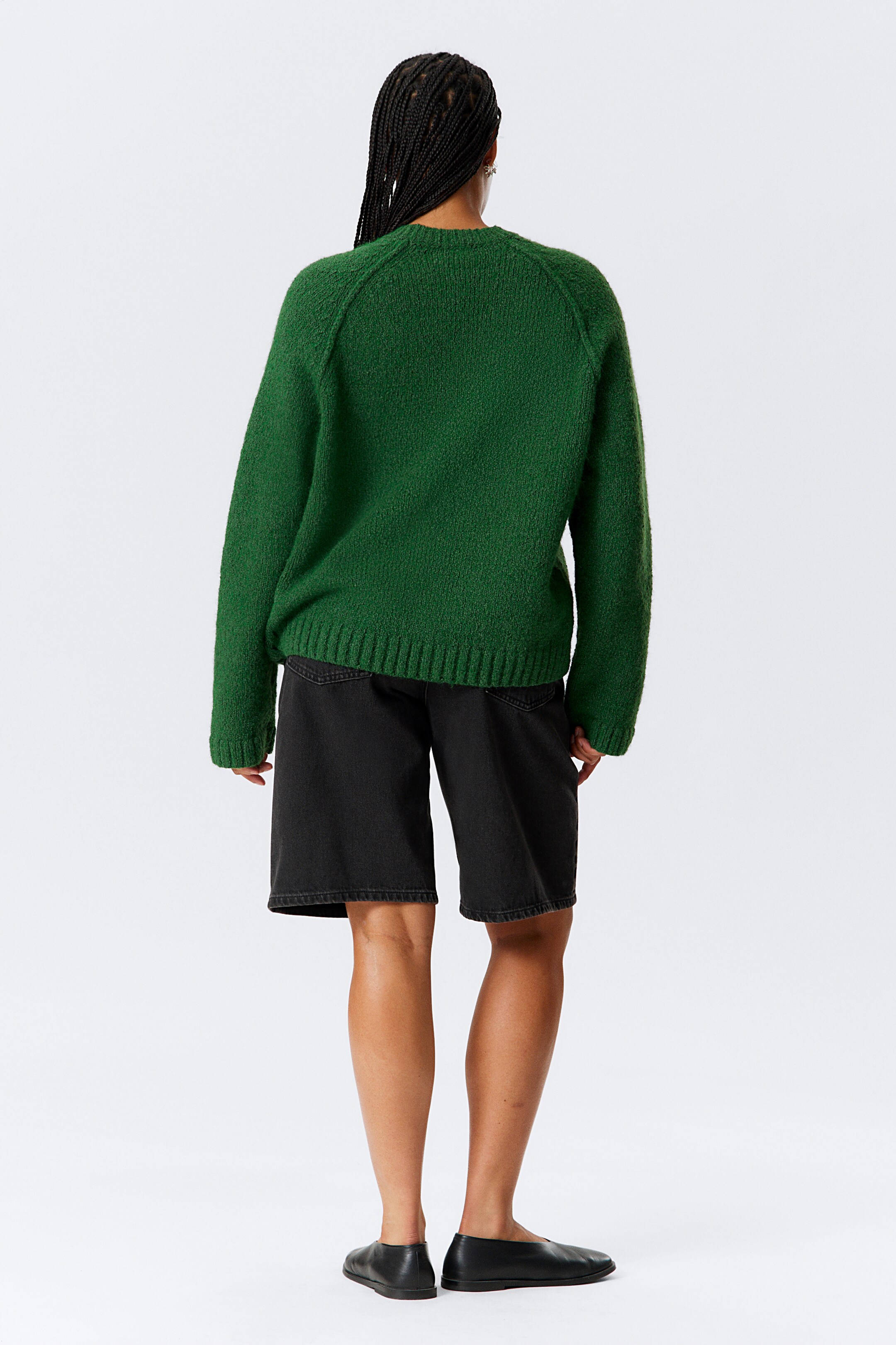 Agrandir l'image: Pull raglan ample en maille - Vert foncé - FEMME | H&M BE 3