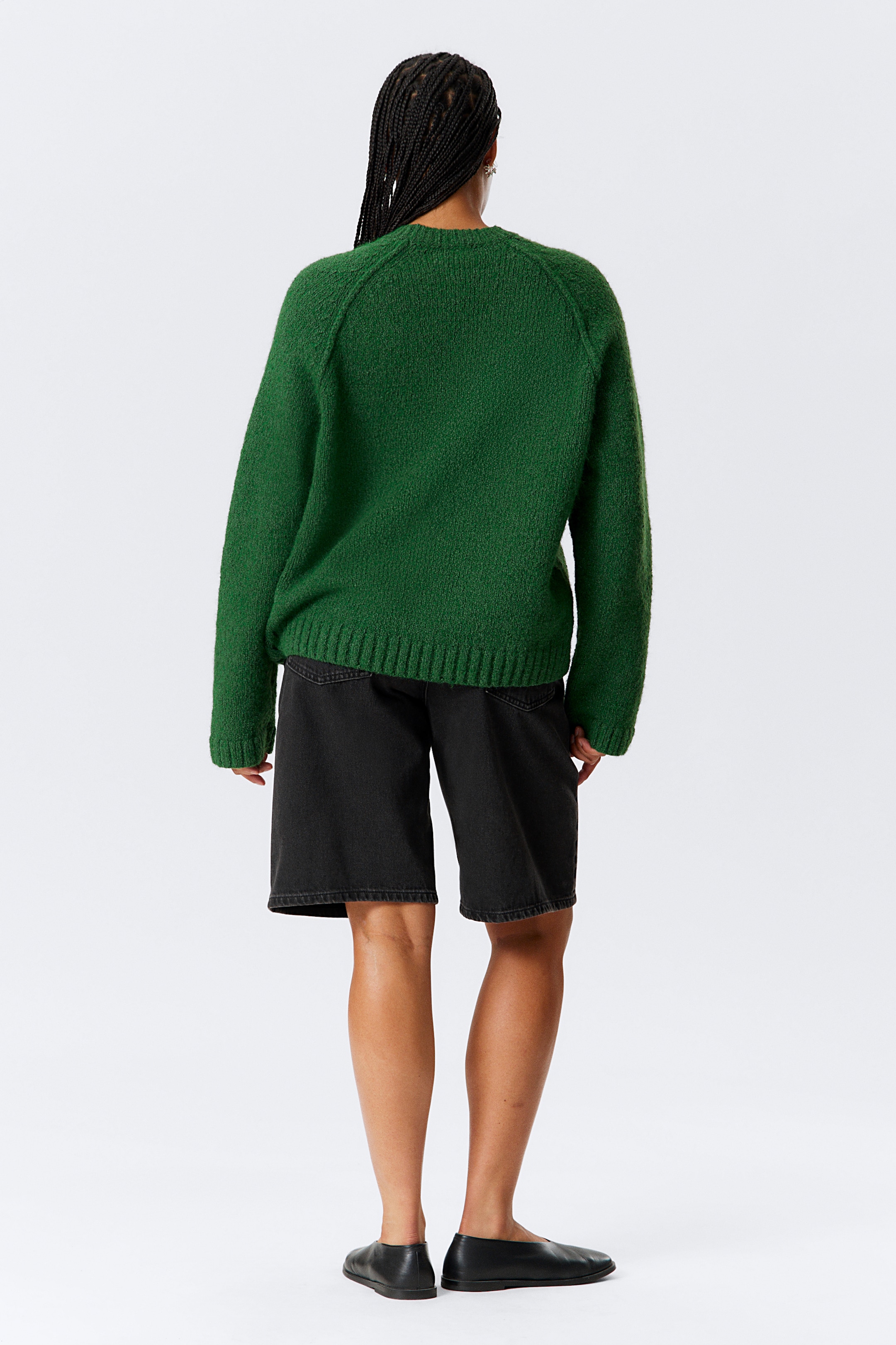 Agrandir l'image: Pull raglan ample en maille - Vert foncé - FEMME | H&M CH 3