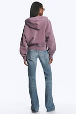 Washed Purple - Sweat à capuche court et carré zippé - 3