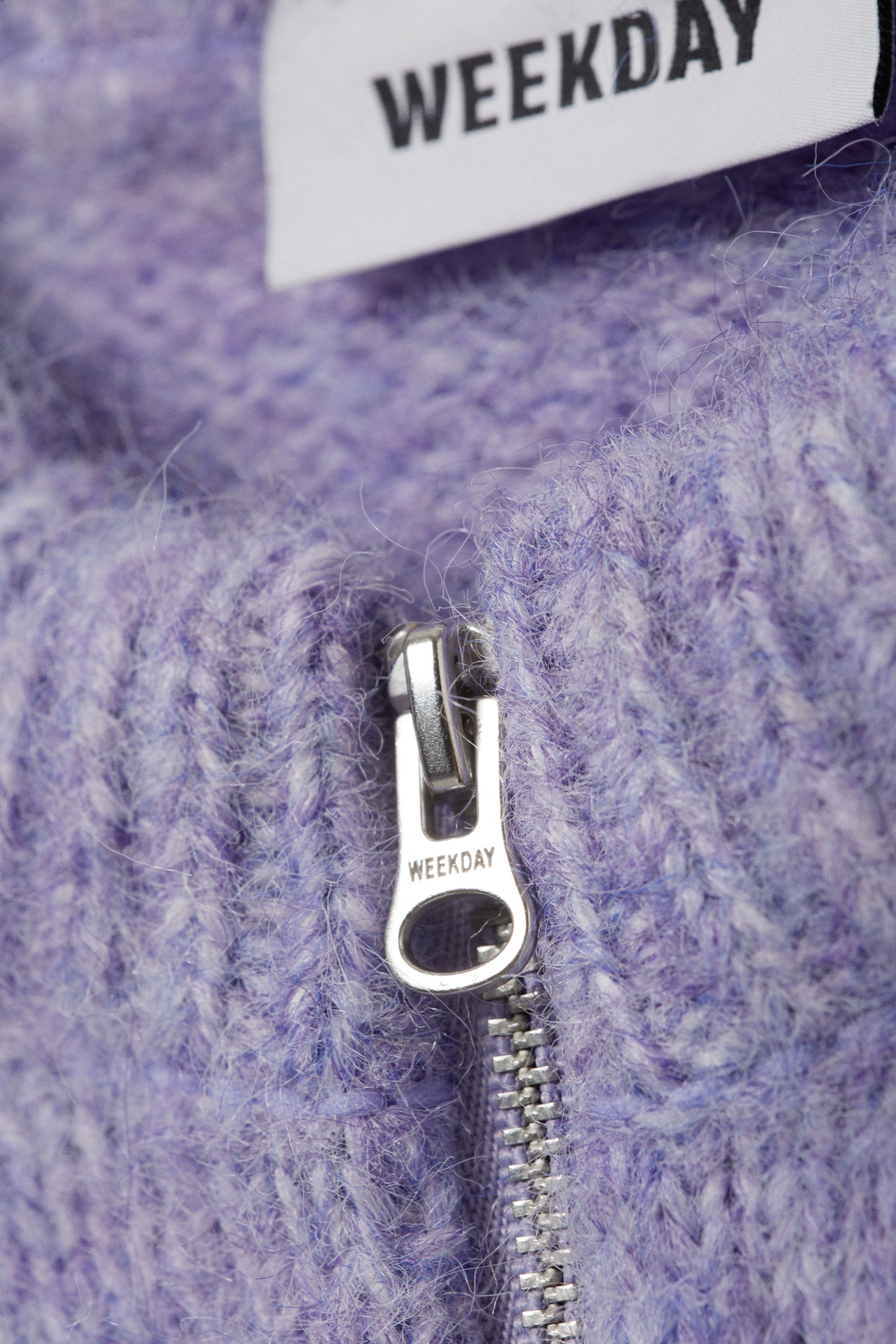 Lilac - Slim Knitted Zip Cardigan - 1