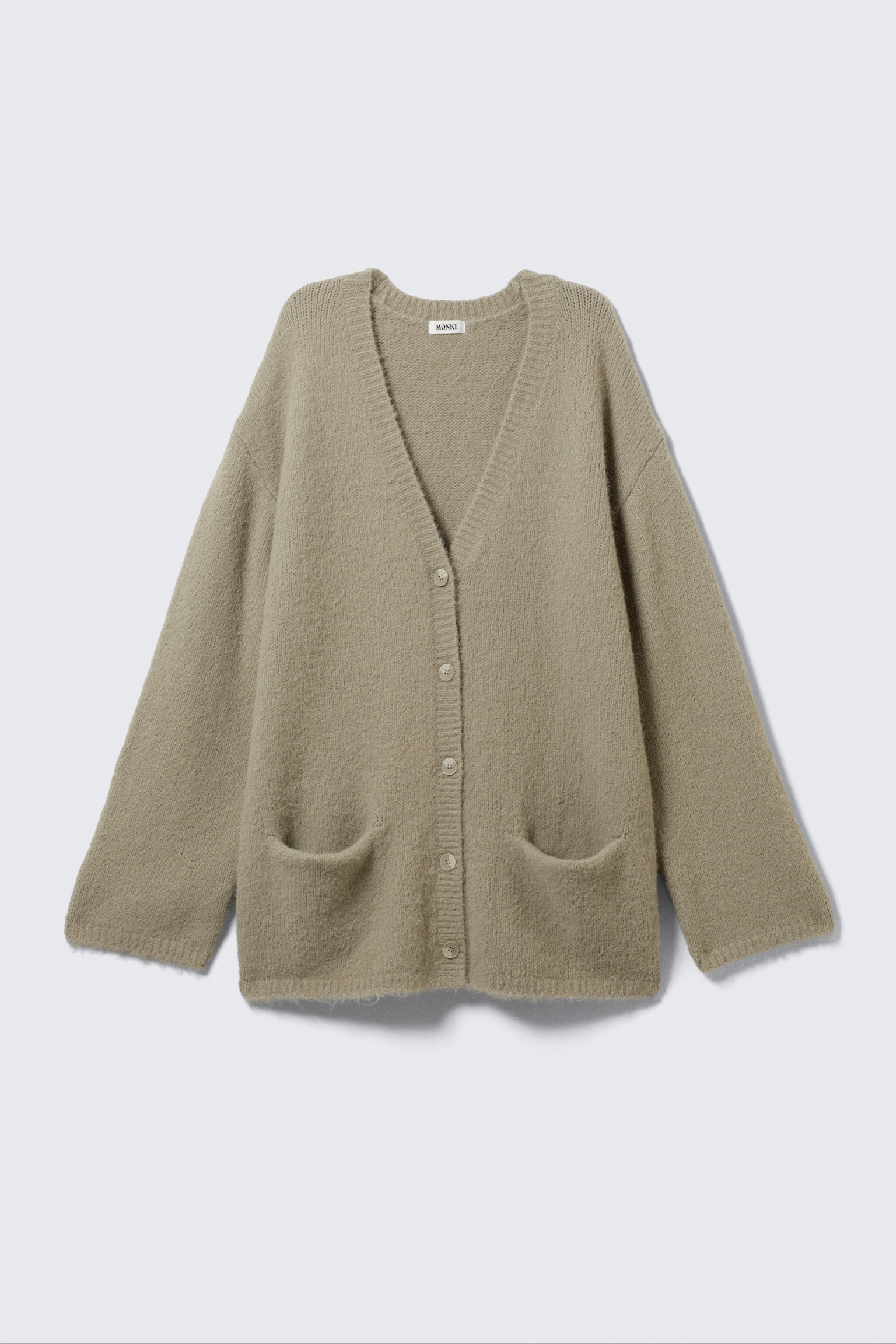 Soft Knit V-Neck Cardigan - Dusty Beige/Dark Brown & Yellow Stripes/Plum/Green/Beige Stripe - 2