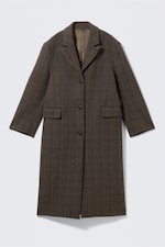 Dunkelbraun kariert - OVERSIZED MANTEL AUS WOLLMISCHUNG - 4