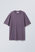 Purple - Oversized Graphic Printed T-shirt - 0