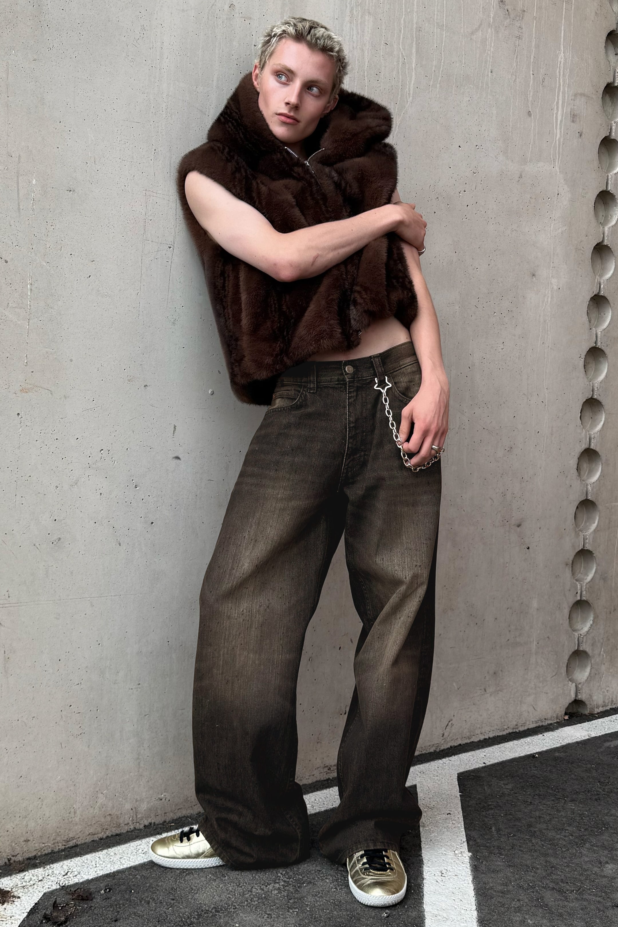 Mustard Black - Black - Looser Regular Waist Loose Straight Jeans - 2