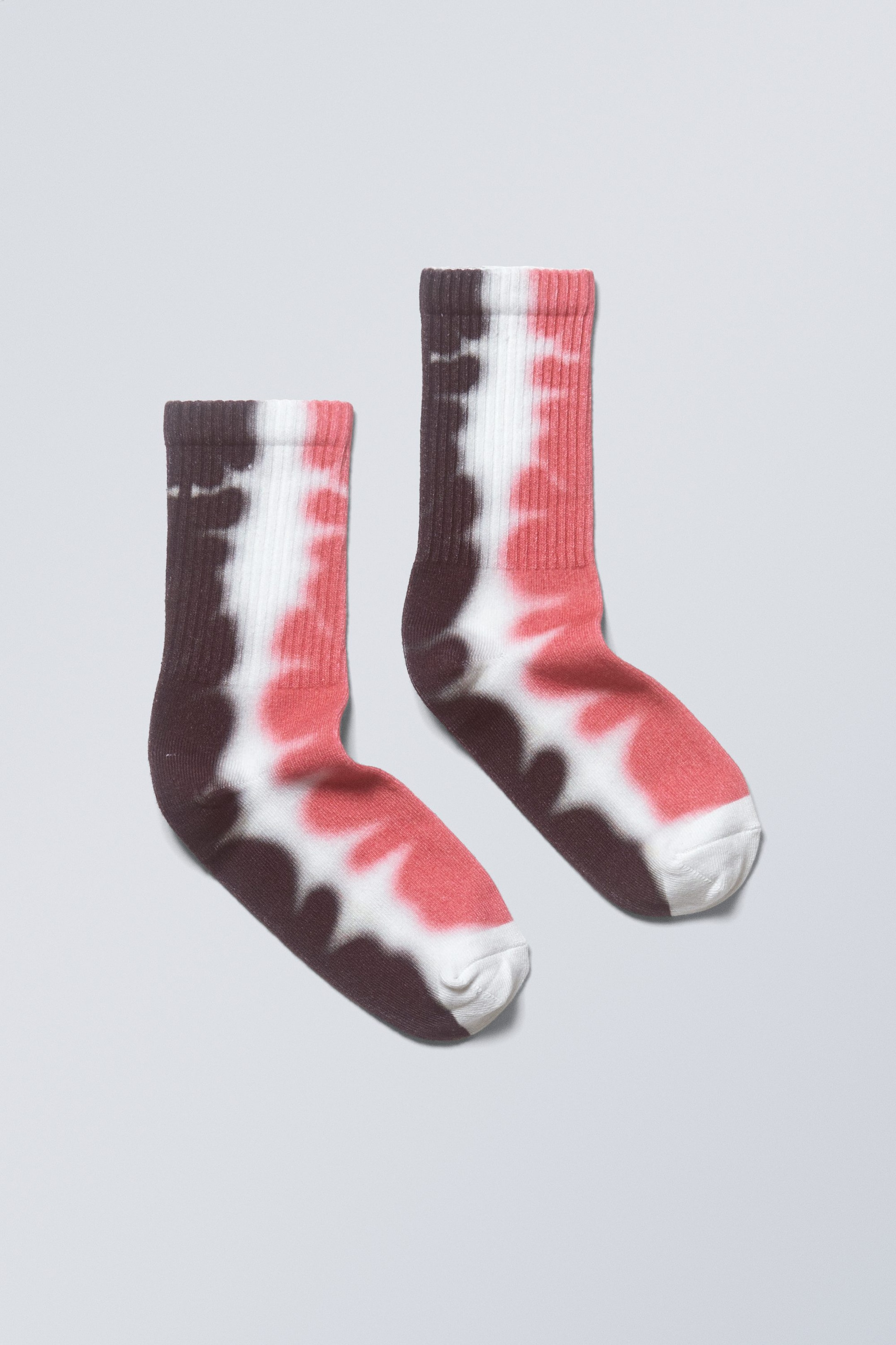 Black Red Tie Dye - Sport Tie-Dye Socks - 0
