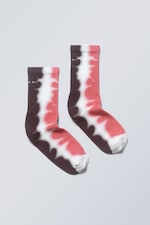 Black Red Tie Dye - Sport Tie-Dye Socks - 0