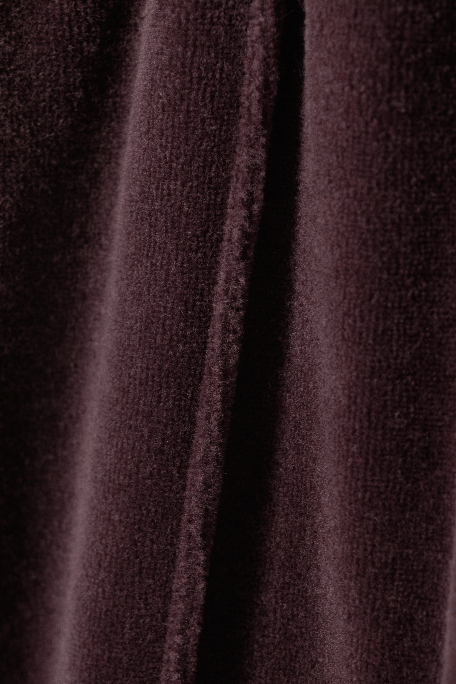 Loose Washed Velvet Track Trousers - Washed Dark Purple - 4