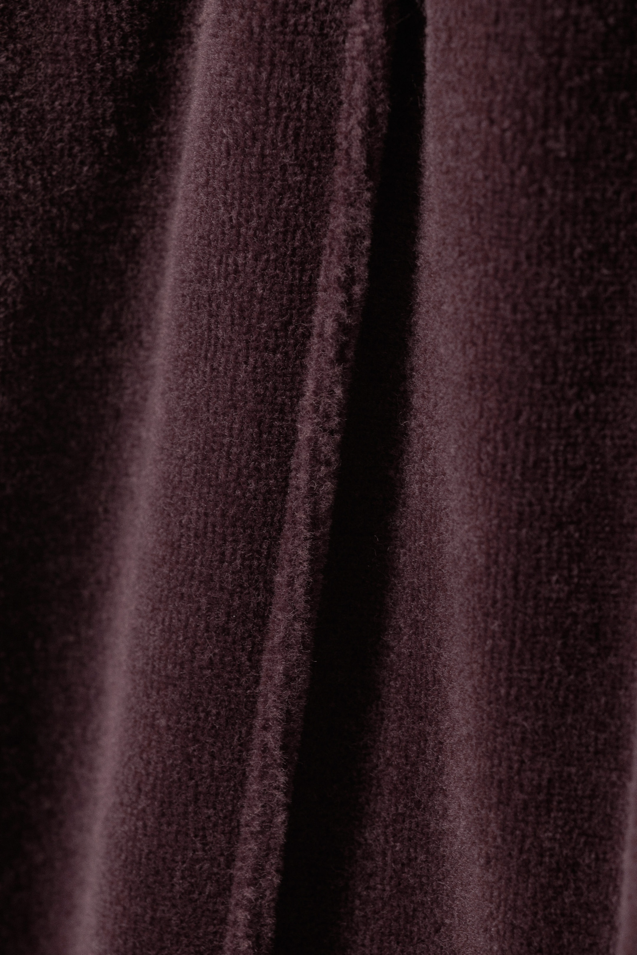 Washed Dark Purple - Loose Washed Velvet Track Trousers - 4