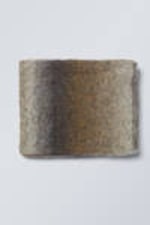 Dusty Beige - Ombre Striped Wool Blend Scarf - 0