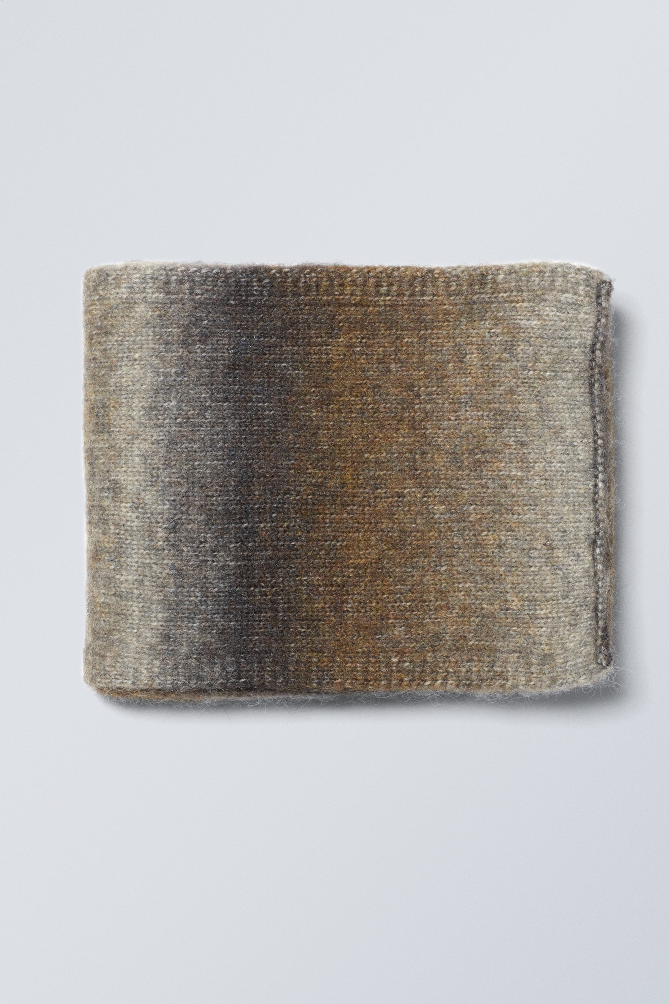 Dusty Beige - Ombre Striped Wool Blend Scarf - 0