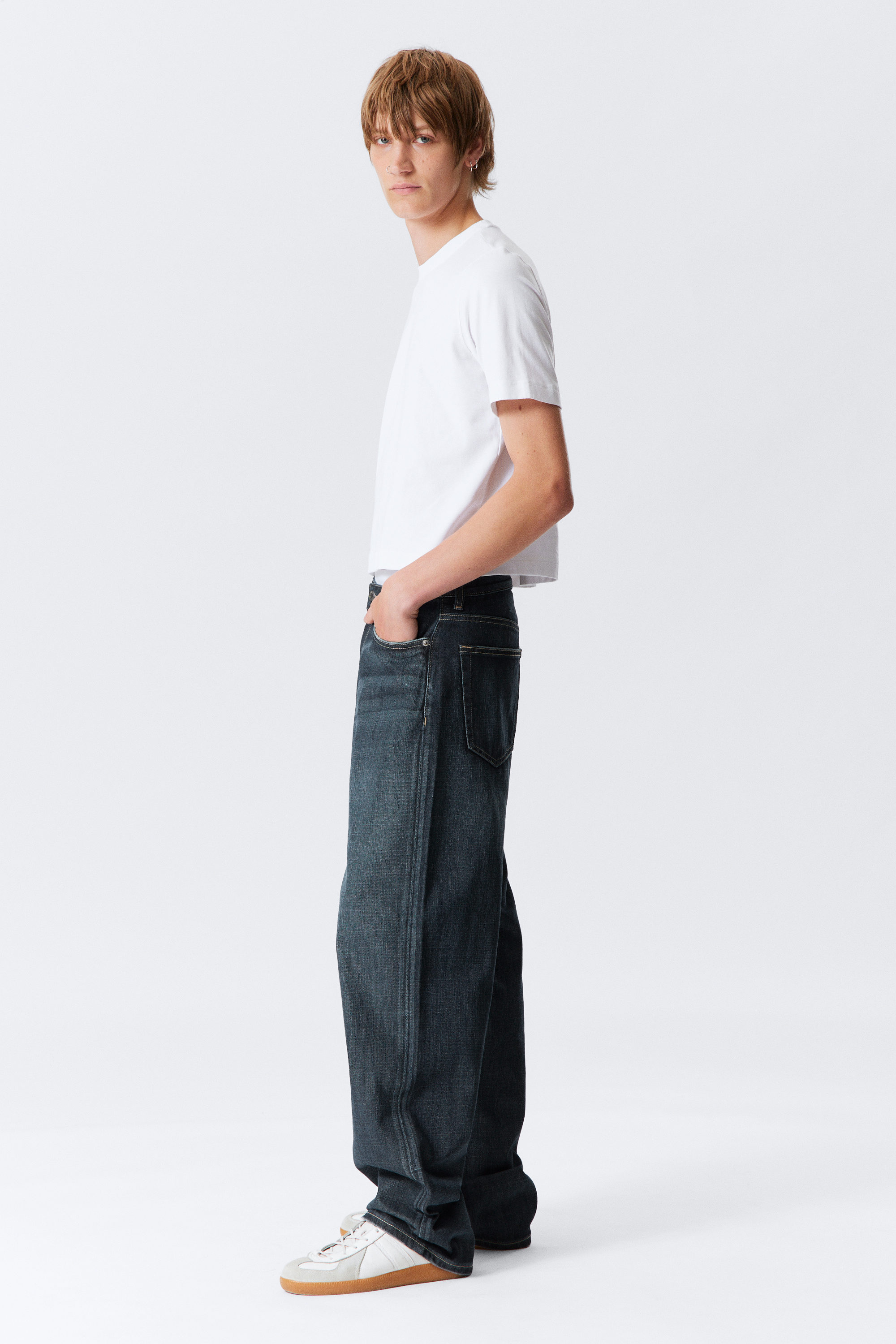 Deep Sea Blue - Dark Blue - Galaxy Loose Straight Leg Jeans - 4