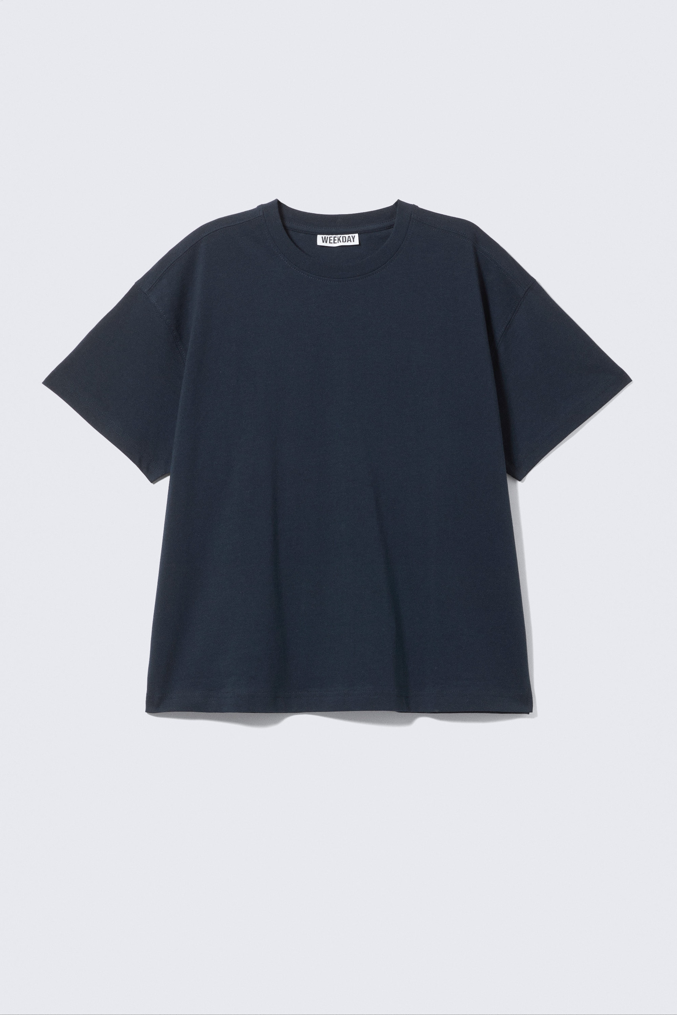 Navy Blue - Relaxed Boxy Cotton T-shirt - 1