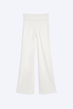 Weiß - Flared Pyjamahose mit mittelhohem Bund - 0