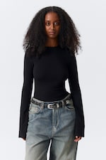 Schwarz - Longsleeve aus Baumwolle - 0