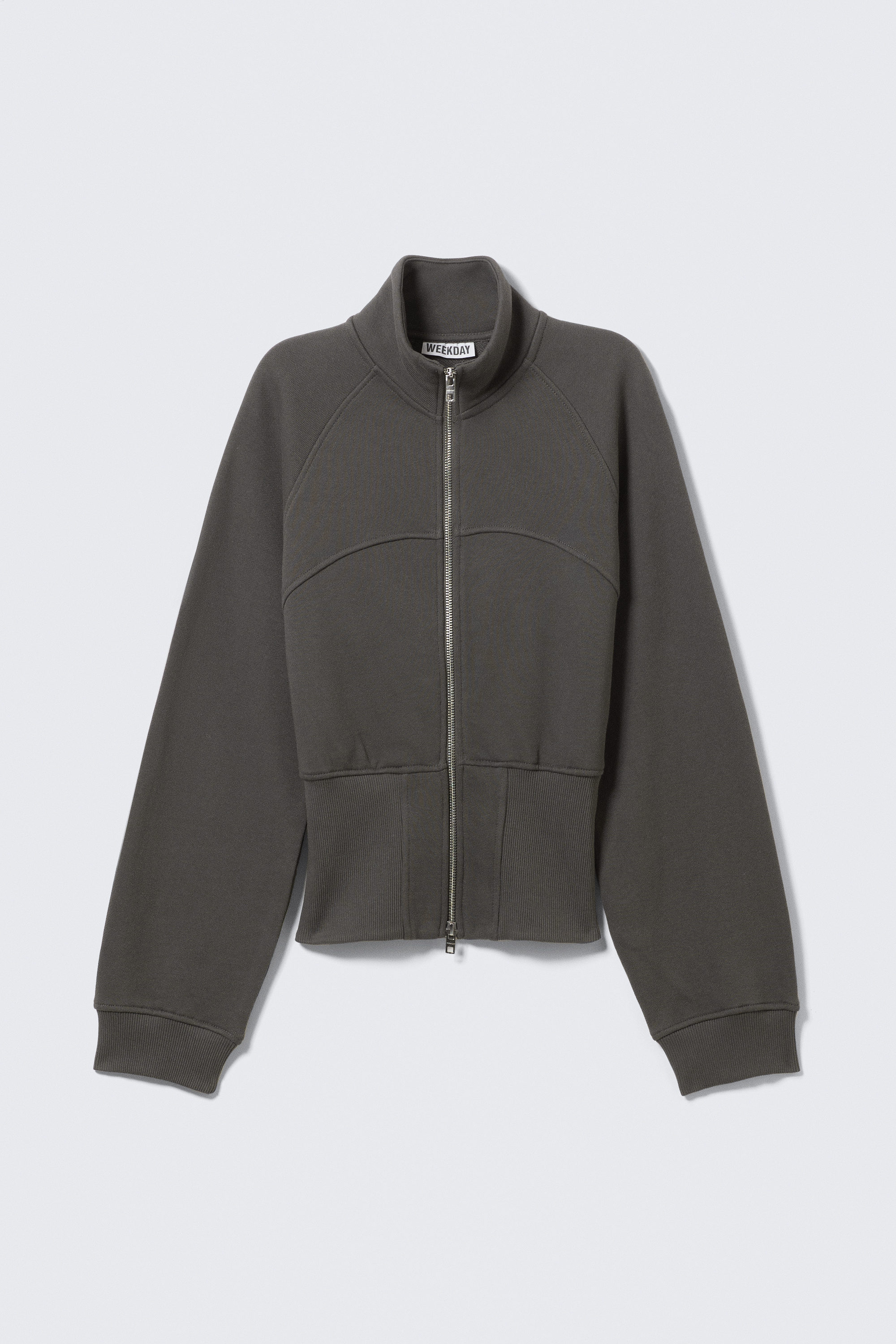 Dark Grey - Fitted Cotton Track Jacket - 1