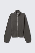 Gris foncé - Veste de survêtement ajustée en coton - 4