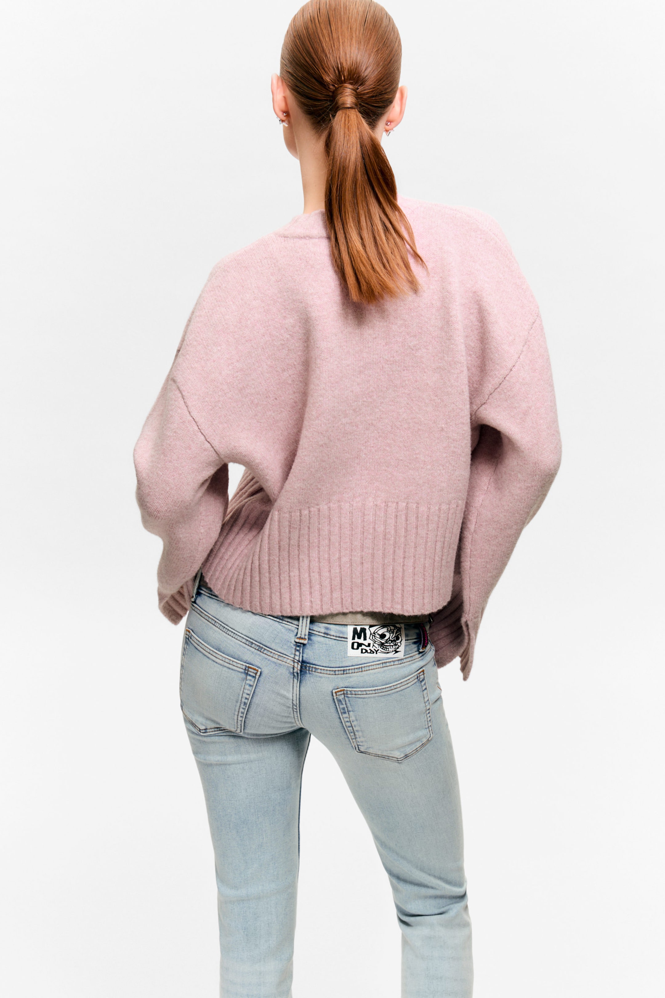 Light Dusty Pink - Knitted Oversized Sweater - 2