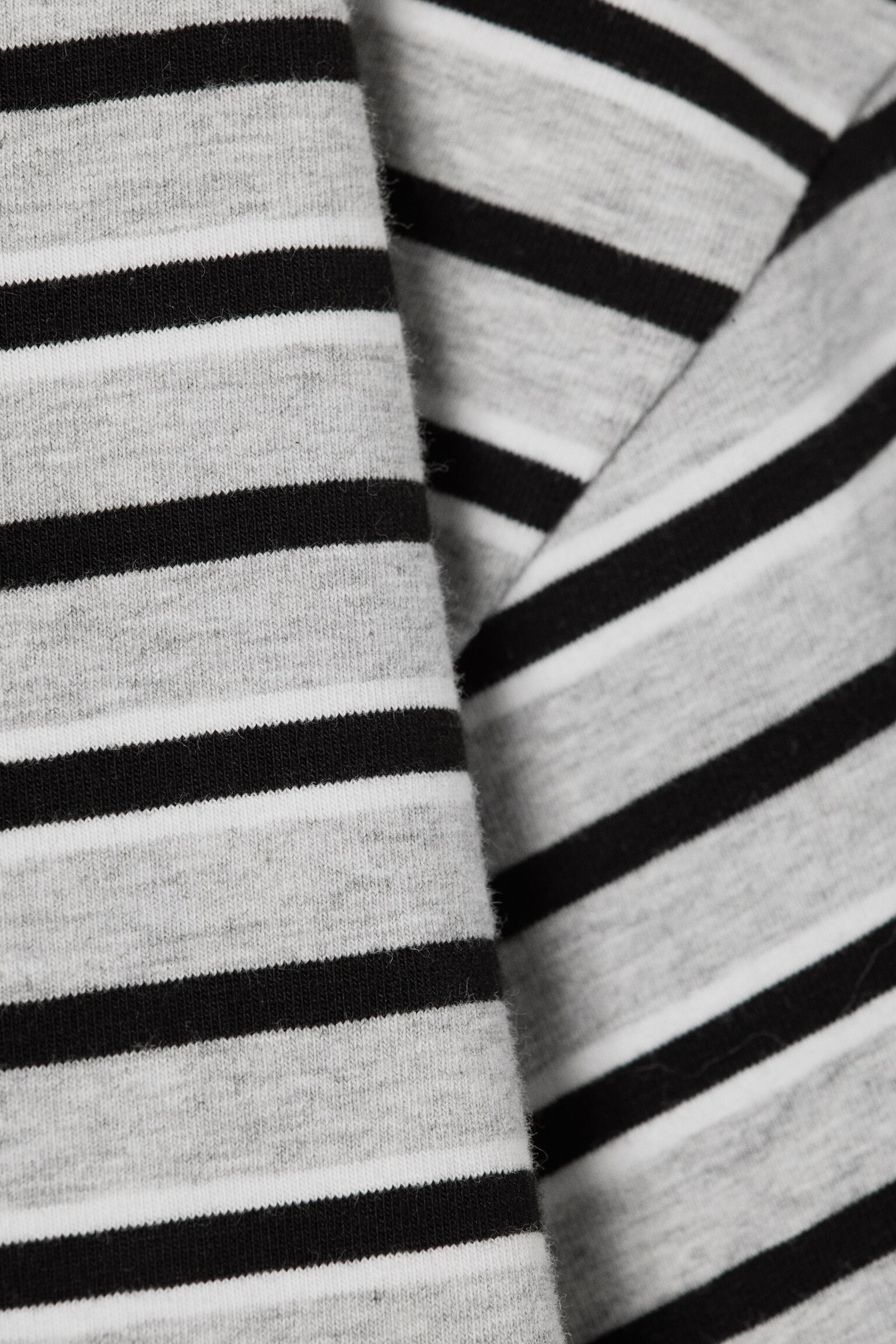 T-shirt met lange mouwen en ruches - Striped Grey Melange/Wit - 5