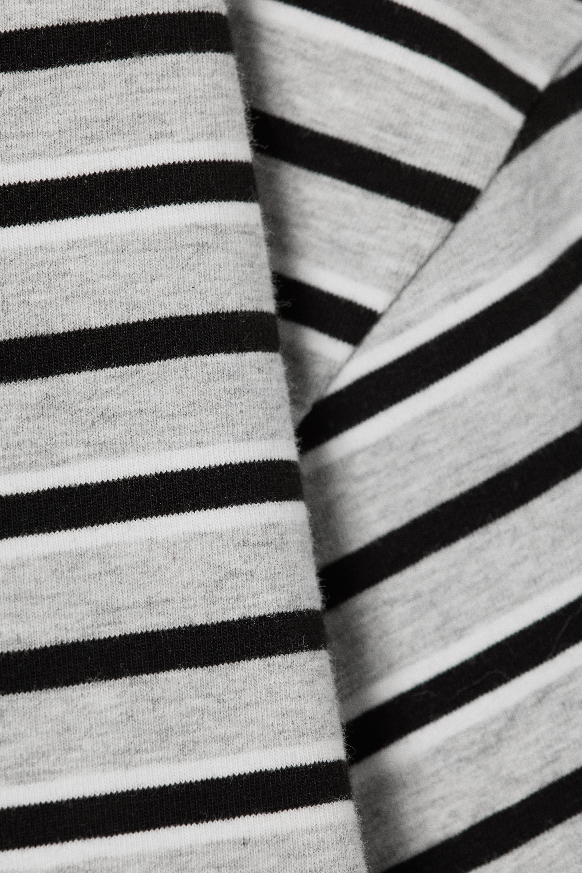 Striped Grey Melange - T-shirt met lange mouwen en ruches - 4
