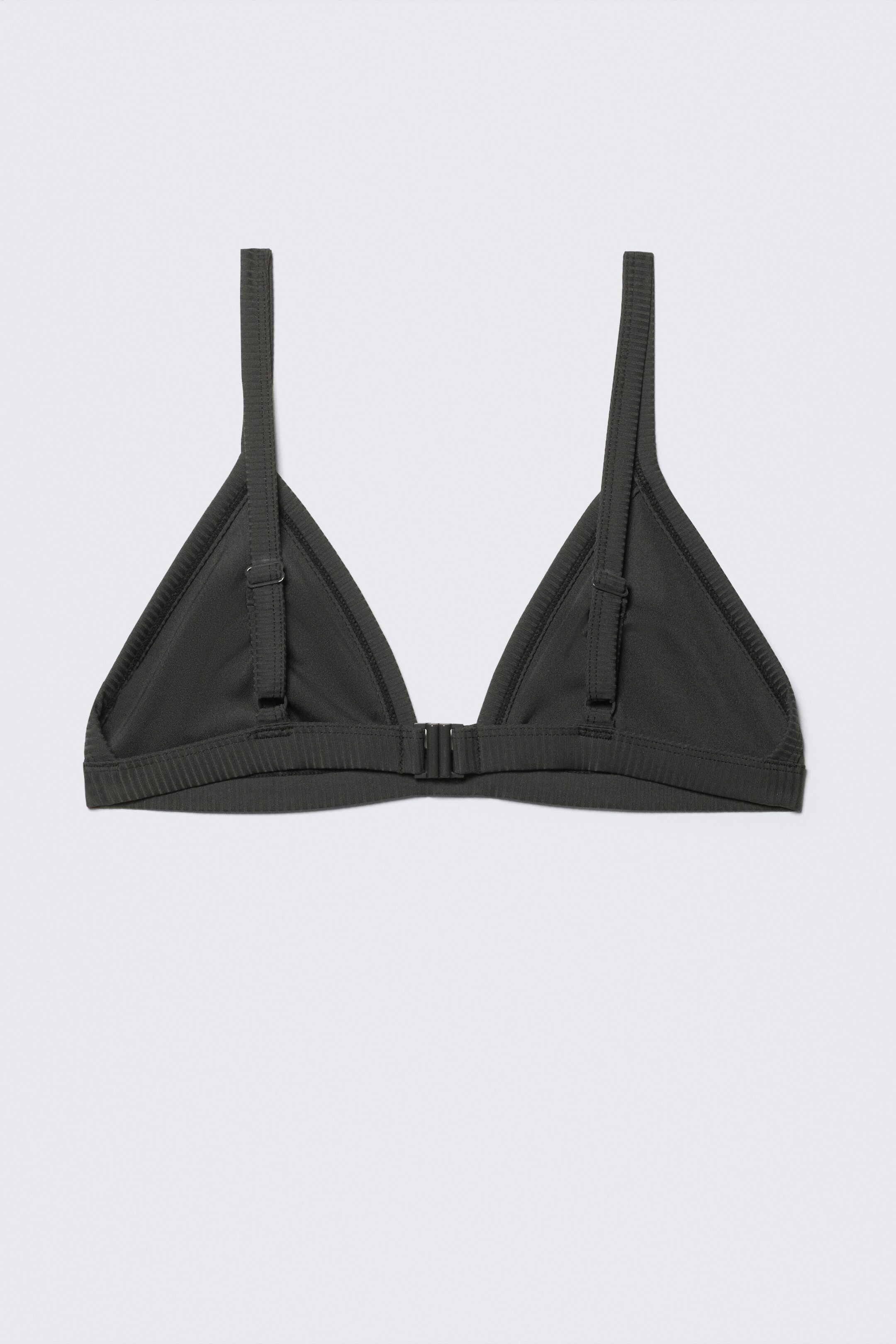 Visa större bild: Ribbad bikinitopp med v-ringning - Mörkgrå - DAM | H&M SE 6