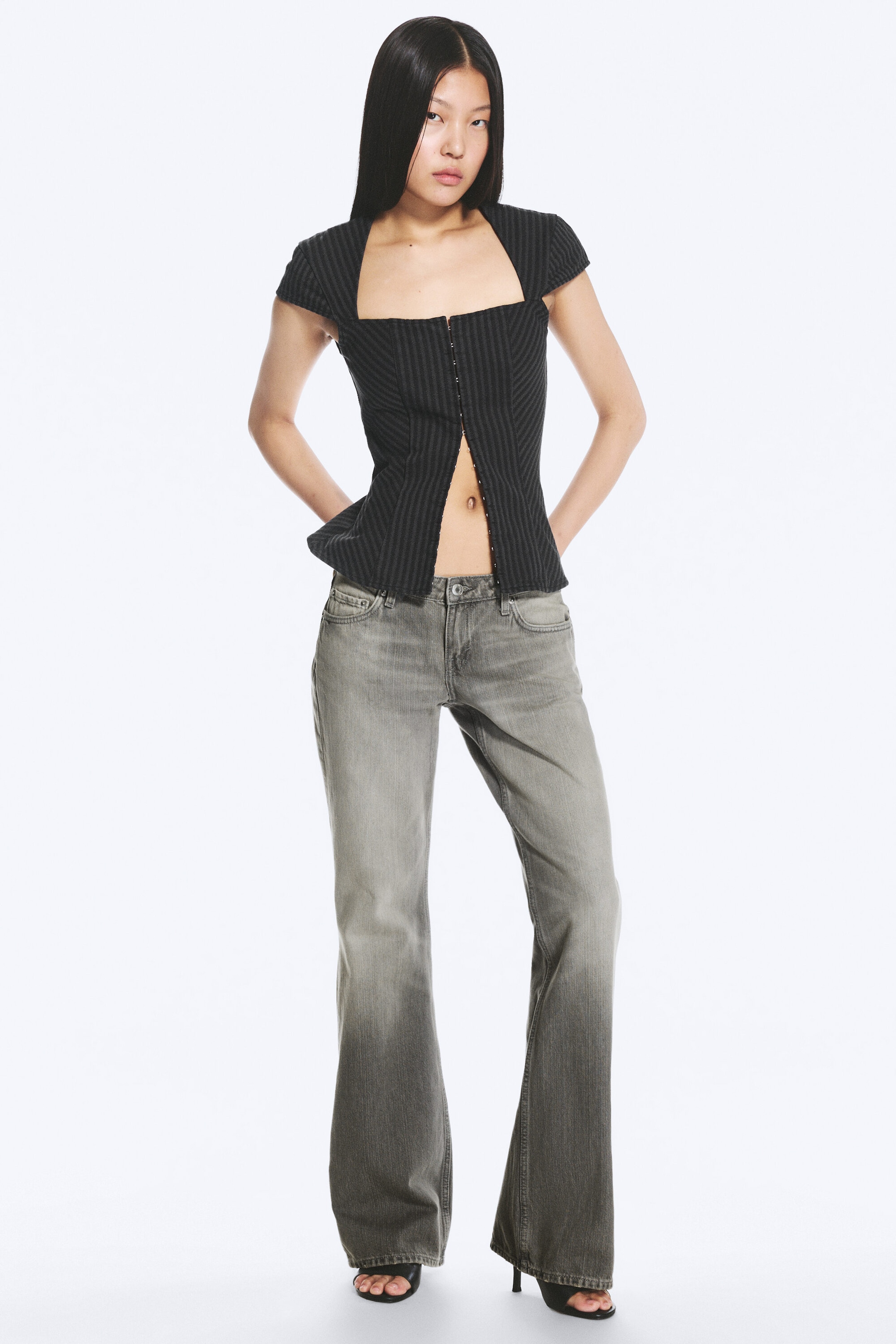 Complex Grey - Mittelgrau - Nova Low Waist Slim Bootcut Jeans - 1