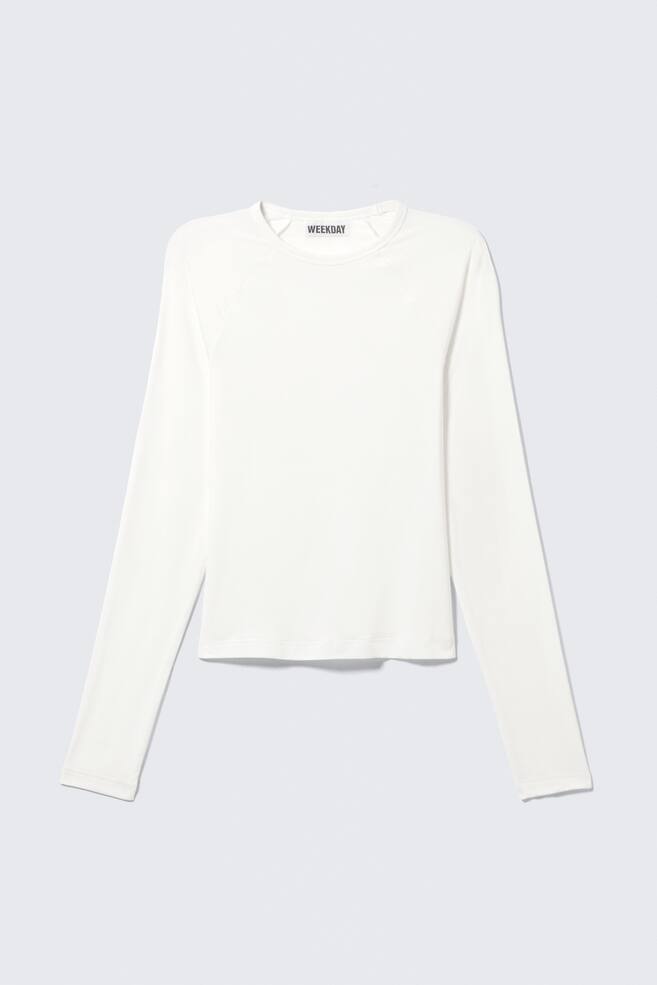 Fitted Raglan-Sleeved Top - White - 1