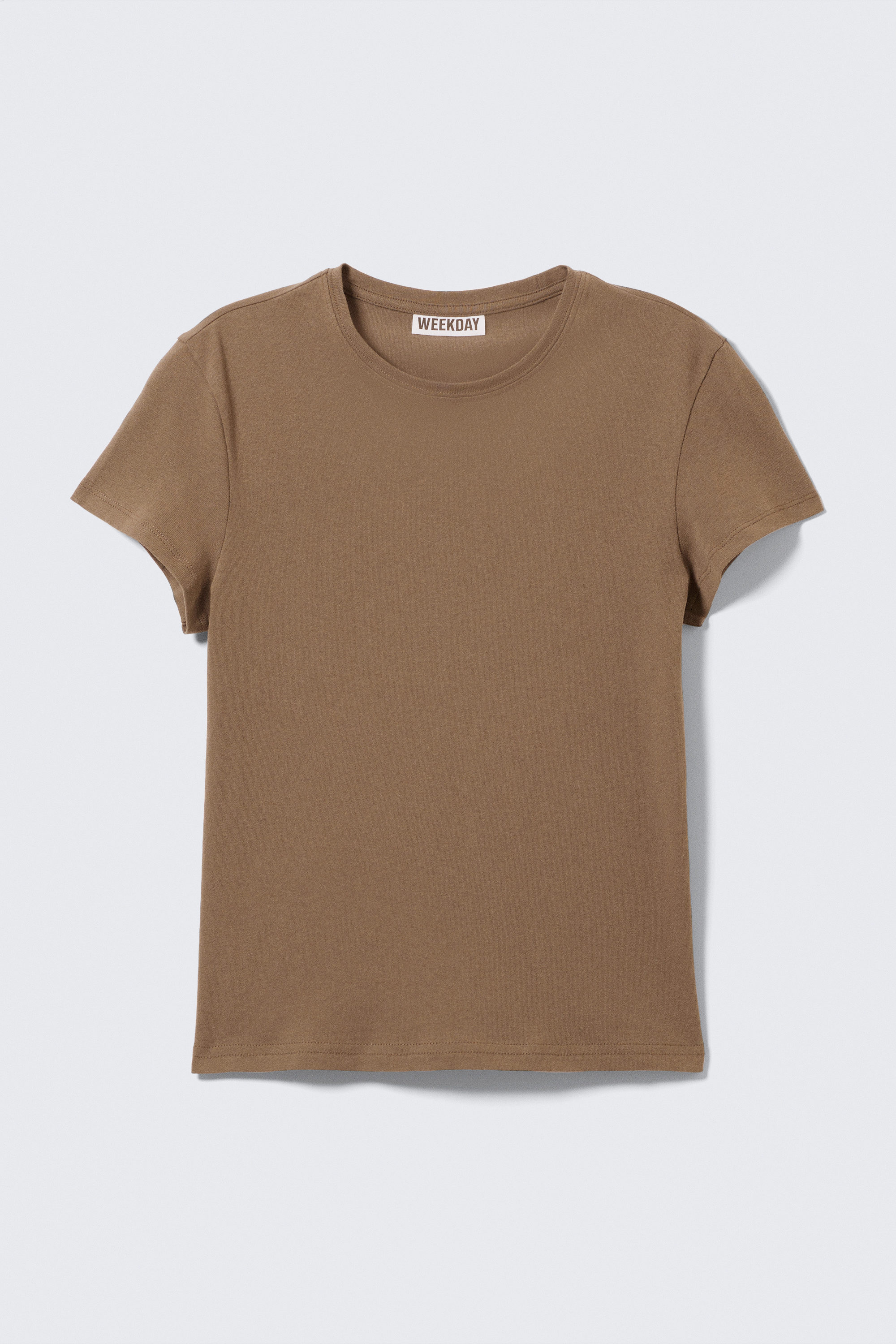 Washed Dark Beige - Slim Short-Sleeved Cotton T-shirt - 3
