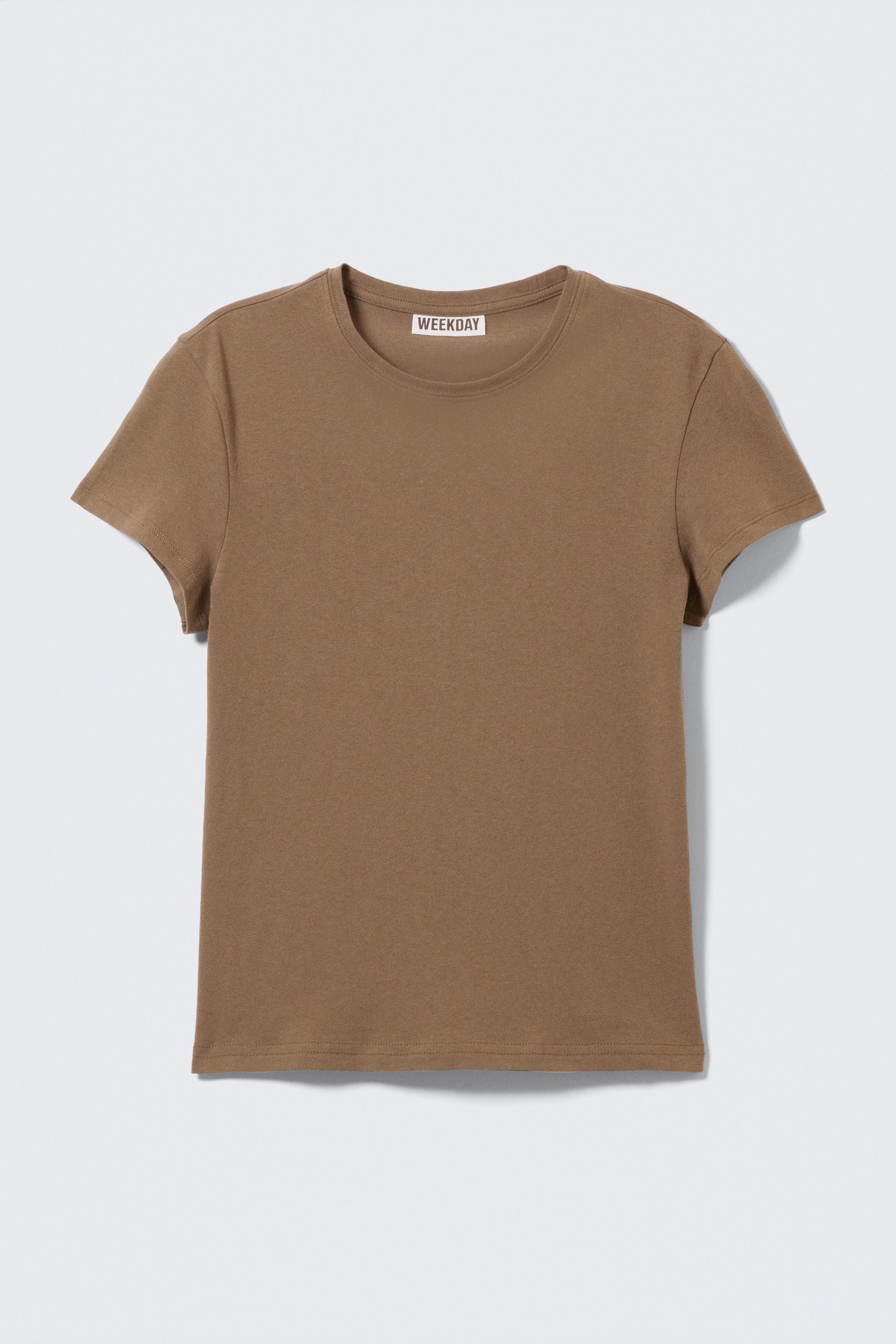 Washed Dark Beige - Slim Short-Sleeved Cotton T-shirt - 3