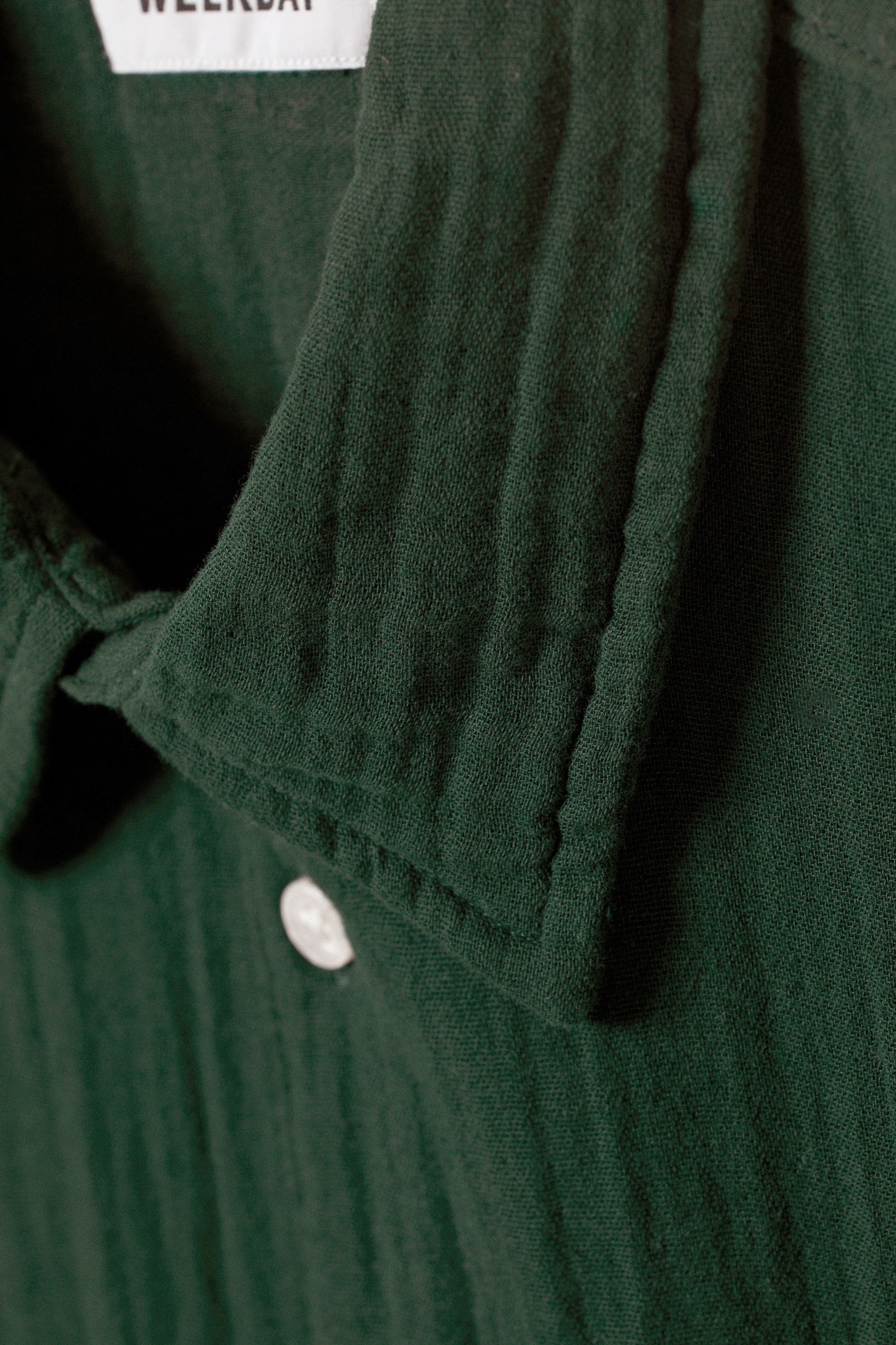 Dark Green - Oversized Structured Short Sleeve Shirt - 5