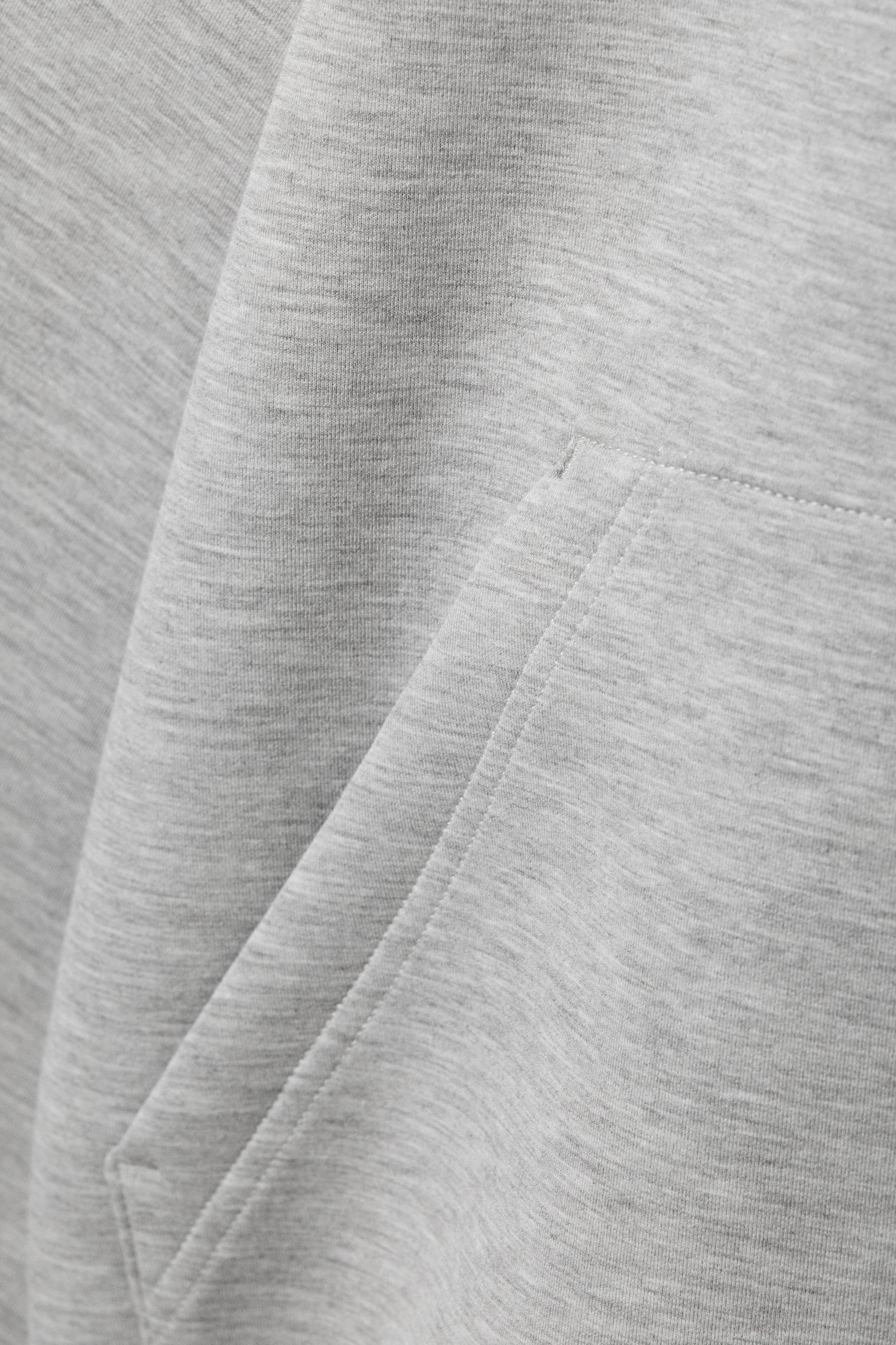 Grey Melange - Oversized Scuba Zip-Hoodie - 5