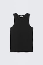 Svart - Classic ribbat linne - 3