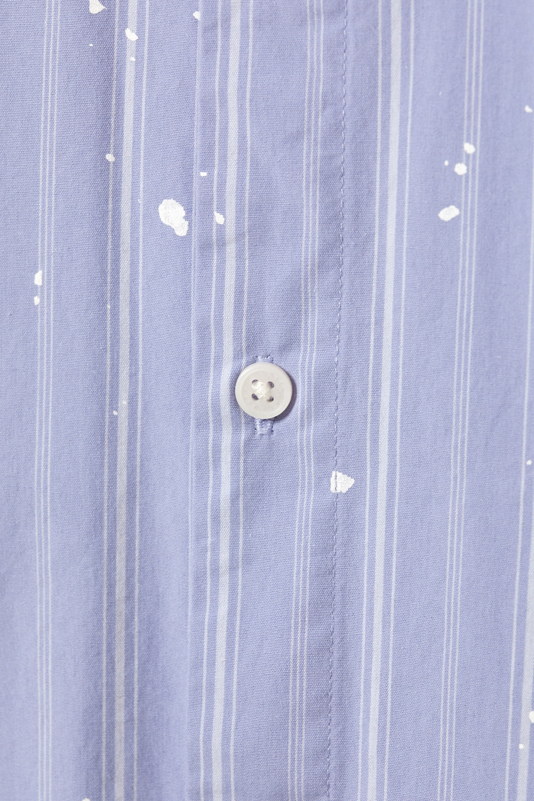 Splattered Lilac Stripes - Relaxed Printed Button-up Cotton Shirt - 4