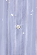 Splattered Lilac Stripes - Relaxed Printed Button-up Cotton Shirt - 4
